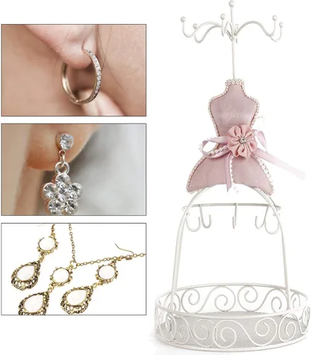 Vista 7 de YUYTE Estante de la joyería, modelo vestido de tacón alto zapatos pendientes collar anillo joyería titular soporte de exhibición (03)