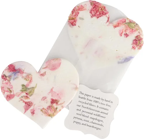 Vista 14 de Juego de 12 hojas de semillas de mariposa rosadas, flores silvestres para escribir y plantar con sobres y guías de plantación, regalo para madres