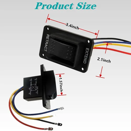 Vista 6 de 2 interruptores estabilizadores de potencia RV 387874, repuesto para componentes de remolque Lippert 12V Extender Retract para gatos estabilizadores