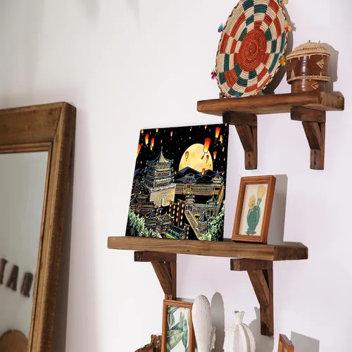 Vista 6 de Arte de arañazos para adultos, kit de manualidades de pintura de arañazos de arco iris de 16 x 11 pulgadas, juego de grabado de lámina, arte