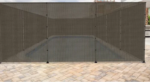Vista 6 de Coarbor Valla de privacidad al aire libre para perros, valla de piscina, montaje de hormigón de madera, vallas de privacidad independientes con café