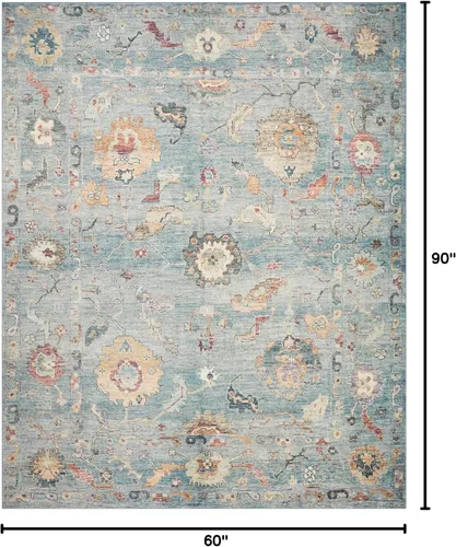 Vista 113 de Loloi Margot - Alfombra de área terracota/laguna de 7'-6" x 9'-6