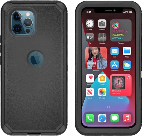 Vista 3 de Asuwish Funda de teléfono para iPhone 12 Pro Max 6.7 con protector de pantalla de vidrio templado y cubierta de celda, híbrida a prueba de golpes