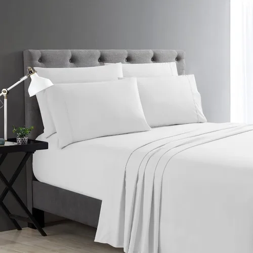 Vista 7 de Juego de sábanas Cathay Home Micro Caress lujoso, 90 g/m², 3 piezas, tamaño Twin, con 1 funda de almohada adicional, color Aqua