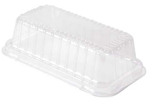 Vista 3 de Handi-Foil Molde de pan de papel de aluminio de 2 libras con tapa de cúpula alta de plástico transparente, paquete de 50 (50 juegos)