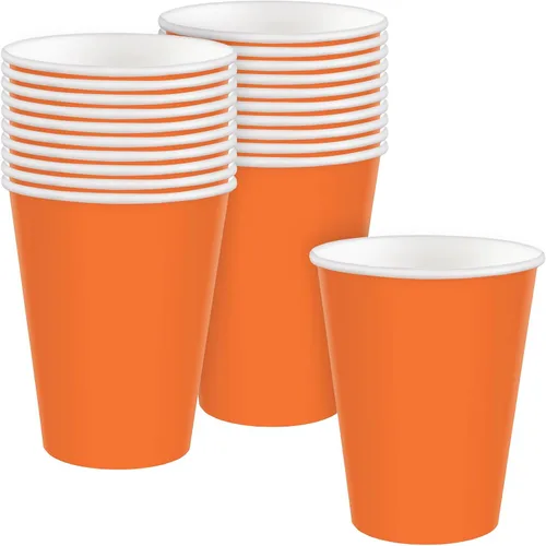 Vista 10 de Vibrantes vasos de papel morados (paquete de 20) – 9 onzas – Perfecto para fiestas, reuniones, picnics y uso doméstico