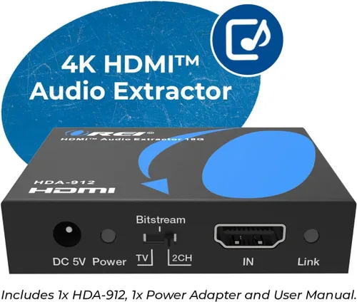 Vista 5 de OREI 4K 60Hz 18G Convertidor Extractos de Audio HDMI 2.0 - SPDIF + Salida de 3.5mm - HDCP 2.2 - Dolby Digital/DTS Passthrough CEC, HDR, Dolby
