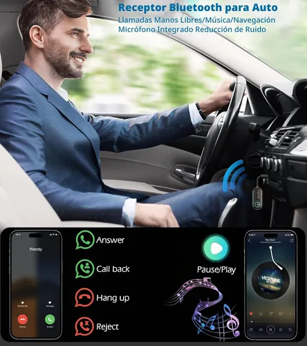Vista 5 de Adaptador Bluetooth de avión para auriculares Bluetooth AUX adaptador Negro