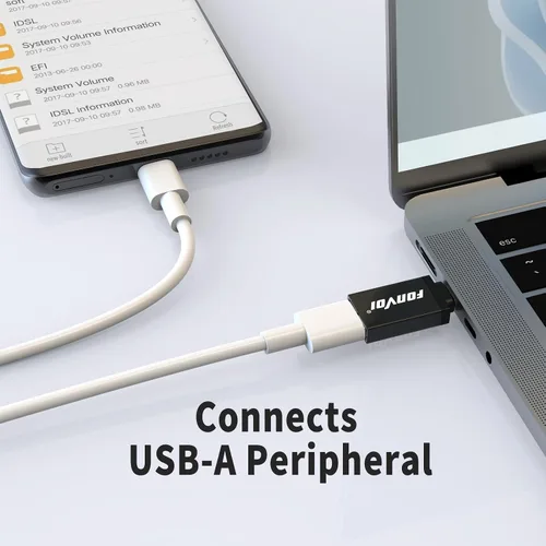 Vista 2 de Adaptador USB C a USB [4 estaciones], USB tipo C macho a USB 3.0 hembra OTG adaptador compatible con MacBook Pro, Chromebook, Pixelbook, Microsoft