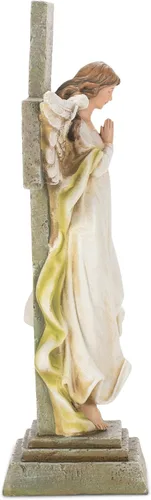 Vista 4 de Joseph's Studio by Roman Inc., Ángel conmemorativo con cruz, colección de jardín, estatua religiosa, santa familia, monumento, ángel, santo