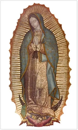 Vista 7 de CafePress - Nuestra Señora de Guadalupe con Ángel, calcomanía rectangular para parachoques de auto