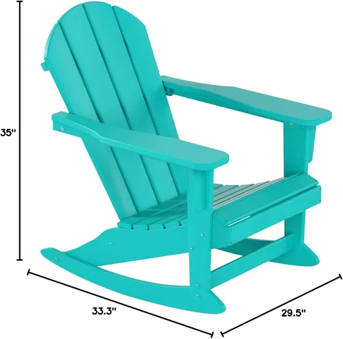 Vista 119 de WestinTrends Silla mecedora Malibu de poliéster para exterior/patio Adirondack, Negra