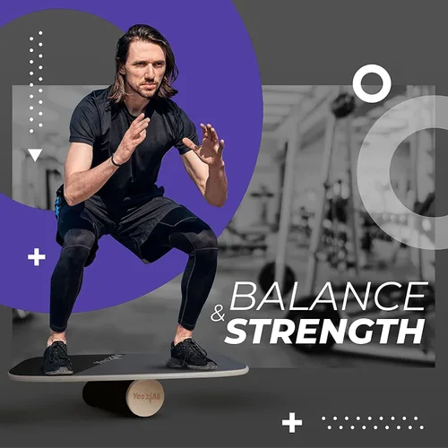 Vista 5 de Yes4All Tabla de Equilibrio Entrenador Deportivo, Tabla de Entrenador de Surf con Topes Ajustables, Mejora la Fuerza del Core y el Control