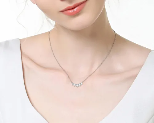 Vista 3 de AINUOSHI Collar con colgante de moissanita de plata de ley 925 con chapado en oro de 18 quilates, caja de joyería empaquetada, Moissanita