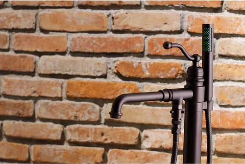 Vista 2 de Kingston Brass KS7035ABL - Grifo de bañera independiente con ducha de mano, bronce aceitado