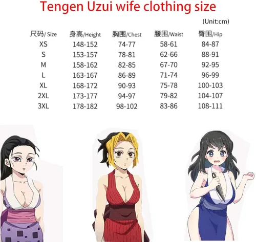 Vista 4 de Tengen Uzui Wife Makio Disfraz Suma Kimetsu no Yaiba Cosplay Hinatsuri Conjunto completo para fiesta (con peluca)