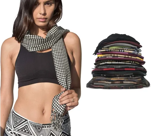 Vista 2 de Bufanda de invierno de peso medio, paquetes múltiples y a granel Bufandas de diseño surtido unisex surtidas