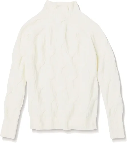 Vista 6 de Tienda Essentials Suéter de manga larga de invierno para mujer, cuello embudo de punto trenzado suave al tacto