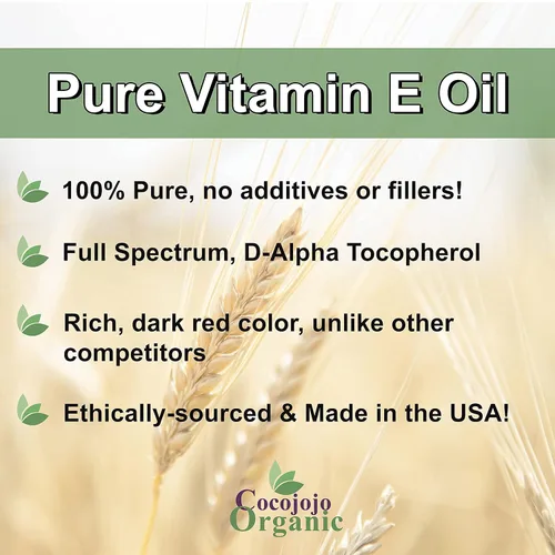 Vista 4 de Aceite de vitamina E, 100% puro y sin diluir, espectro completo, D alfa tocoferol, 75.000 IU - Botella de plástico de 4 oz con tapa dispensadora