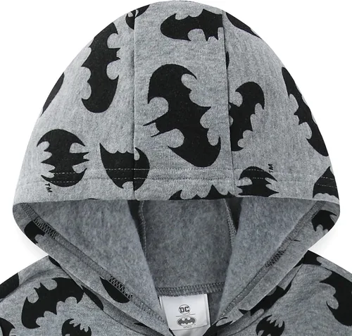 Vista 5 de Warner Bros. Batman - Conjunto de sudadera con capucha y pantalón con cremallera para niños pequeños y niños pequeños