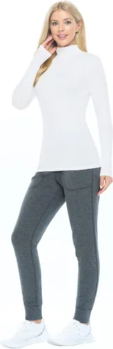 Vista 2 de Natural Uniforms Camiseta de manga larga con cuello alto falso para mujer