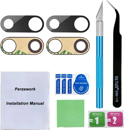 Vista 9 de Juego de 2 lentes de repuesto originales para cámara trasera para iPhone 11 Pro Max y iPhone 11 Pro con adhesivo preinstalado y kit de herramientas