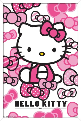 Vista 11 de Trends International Hello Kitty - Póster de pared con lazos, 14.725 x 22.375 pulgadas, versión enmarcada de madera de granero