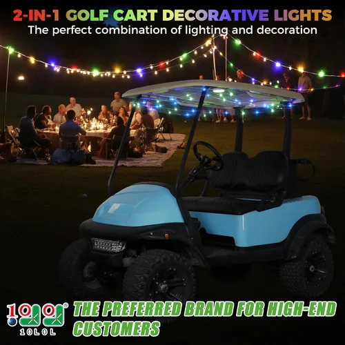 Vista 2 de 10L0L Kit de luces de techo para carrito de golf con tira de luz de neón LED, 5 modos e imán, USB-C recargable, impermeable, luces decorativas