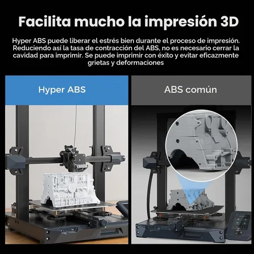 Vista 5 de Creality - Filamento Hyper ABS oficial para K1/K1 Max/K1C, de 1/16 pulgadas, apto para mayoría de impresoras 3D de alta velocidad, práctico