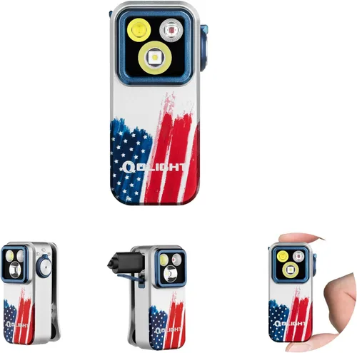 Vista 16 de OLIGHT Oclip Pro - Linterna recargable EDC con clip, Phantom Squadron Red Light, 500 Lumens Floodlight, Spotlight, Pocket-Sized, USB-C Charging
