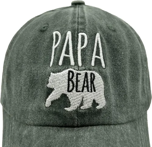 Vista 7 de Waldeal Gorra de béisbol ajustable con bordado de Papa Bear para hombre