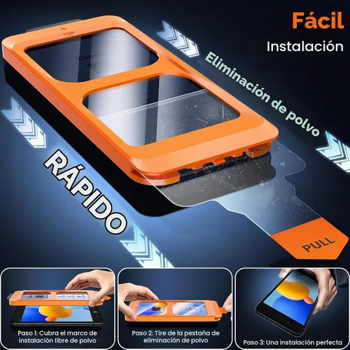 Vista 2 de TOCOL - 2 unidades de protector de pantalla para iPhone SE 3/2 (Edición 2022/2020), iPhone 8/7, iPhone 6s/6 de 4.7 pulgadas, instalación instantánea