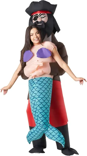 Vista 3 de Morph Disfraz inflable de pirata para adultos disfraz inflable de sirena para Halloween disfraz de Halloween