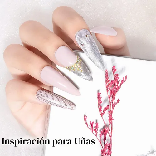 Vista 7 de Esmalte de uñas magnético con purpurina plateada de 0.3 fl oz Manicura de uñas DIY en casa Soak Off UV Gel con imán