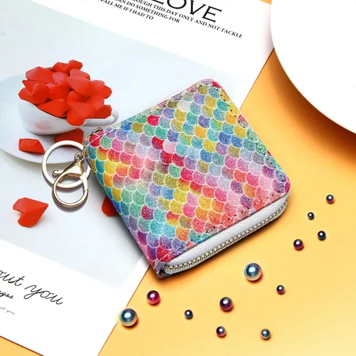 Vista 60 de GEEAD - Monedero pequeño con purpurina para mujer o niña, con anillo para llavero