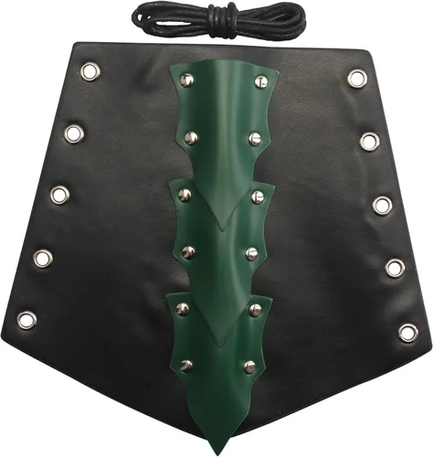 Vista 5 de GelConnie Guantelete de cuero pulsera vikingo de cuero protector de brazo medieval armadura brazaletes de cuero muñequeras Cosplay