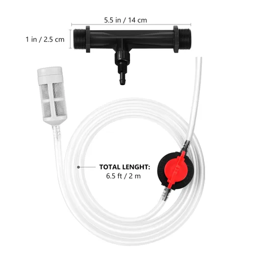 Vista 4 de DOITOOL Inyector de fertilizante Venturi de 3/4 pulgadas para riego por goteo, inyector Venturi Mezclador de fertilizante Filtro de tubo de agua
