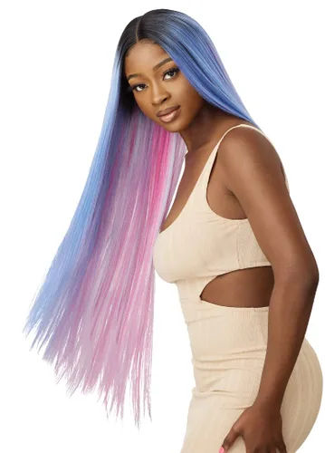 Vista 6 de Outre Peluca de encaje frontal - Colorbomb - KIMISHA (3DR4/UL FROSTED PASTEL)