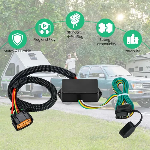 Vista 2 de briidea Kit de arnés de cableado personalizado para remolque 4 pines 56420 Compatible con Hyundai Santa Fe 2019-2023, Palisade 2020-2022, Cruz