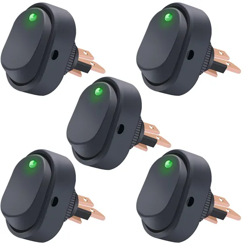 Vista 13 de Twidec/5 piezas Interruptor basculante redondo de 12V ON/OFF/ON AC 6A/250V 10A/125V SPST 3 pines 3 posiciones interruptor de palanca para coche
