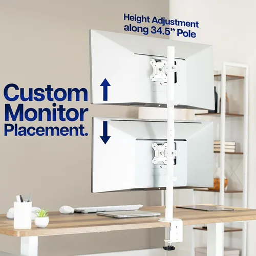 Vista 6 de VIVO Dual Monitor Desk Mount for 13 to 34 inch Screens, STAND-V002TW Blanco