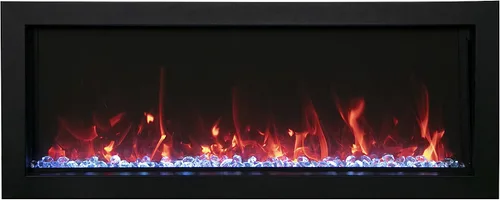 Vista 4 de Amantii Panorama - Chimenea eléctrica para interiores y exteriores, extra delgada, integrada (BI-40-XTRASLIM), 40 pulgadas