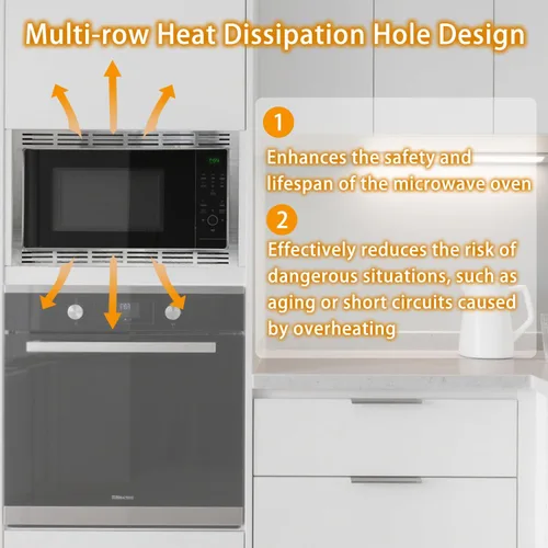 Vista 2 de NN-TK922SS - Kit de molduras de 27 pulgadas para hornos microondas de 2.2 pies cúbicos compatible con Panasonic, 27 pulgadas, acero inoxidable