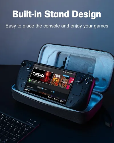 Vista 3 de ProCase Carrying Case for Steam Deck & Rog Ally, Hard Travel Protective Case Large Storage Shell for Steam Deck Console SD Card AC Charger and Other