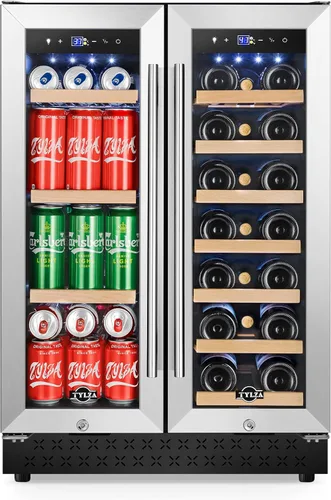 Vista 21 de Tylza Refrigerador de exhibición de encimera Puerta de vidrio doble de 2.7