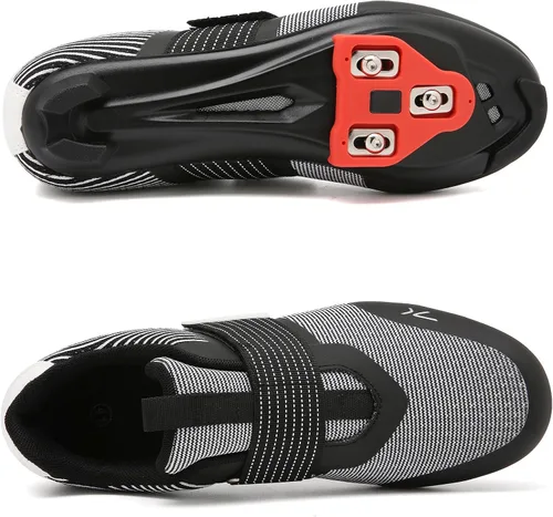 Vista 2 de Zapatos de ciclismo para hombres y mujeres, compatibles con Peloton preinstalados con tacos Delta, zapatos de ciclismo para montar en bicicleta
