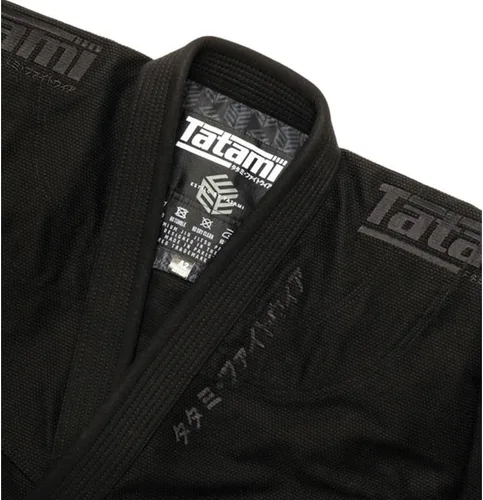 Vista 6 de Tatami Fightwear Estilo Black Label Jiu Jitsu Gi para hombre con chaqueta de tejido perla premium de 550 GSM, pantalones BJJ y bolsa