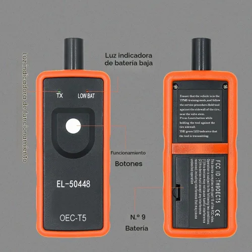 Vista 3 de Herramienta de reaprendizaje TPMS, sensor de sistema de monitor de presión de neumáticos automático, EL-50448 Herramienta de reinicio de activación