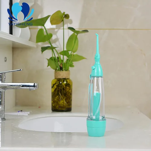 Vista 2 de Irrigador dental inalámbrico de agua portátil no eléctrico, presión de aire manual, operación simple, fortalecimiento de botellas, irrigador oral