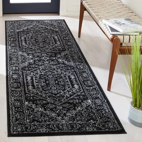 Vista 12 de SAFAVIEH ADR108B - Tapete de la colección Adirondack, 2 pies 1 pulgada x 6 pies, marfil y plateado, diseño de medallón oriental, no desprende